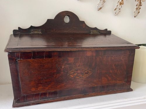 ANTIQUE OAK CANDLE BOX LOVELY COLOUR - ADDITIONAL PHOTO 6