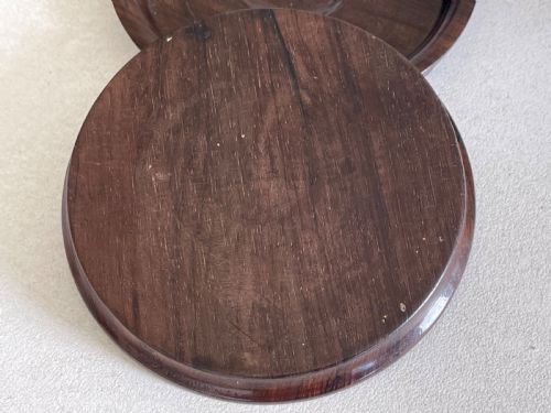 A PAIR OF ANTIQUE ROSEWOOD WINE COASTERS - ADDITIONAL PHOTO 3