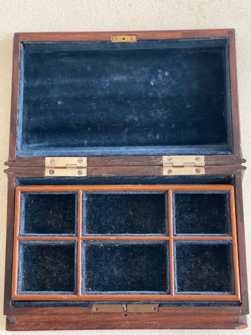AN ANTIQUE BOOK SHAPED JEWELLERY BOX - ADDITIONAL PHOTO 1