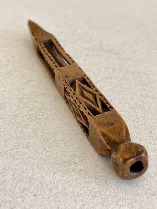 AN ANTIQUE TREEN DATED KNITTING SHEATH 1802 - ADDITIONAL PHOTO 1