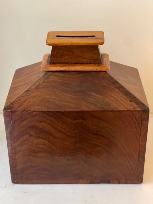 AN ANTIQUE HOUSE SHAPED MONEY BOX - ADDITIONAL PHOTO 3