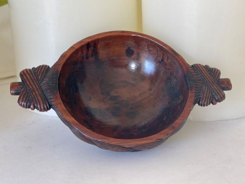 ANTIQUE SCOTTISH TREEN QUAICH FABULOUS COLOUR AND PATINA - ADDITIONAL PHOTO 2