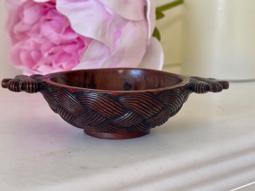 ANTIQUE SCOTTISH TREEN QUAICH FABULOUS COLOUR AND PATINA - ADDITIONAL PHOTO 3