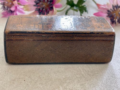 AN ANTIQUE PEN WORK SNUFF BOX BY G COBB - ADDITIONAL PHOTO 3