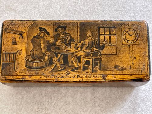 AN ANTIQUE PEN WORK SNUFF BOX BY G COBB - ADDITIONAL PHOTO 4