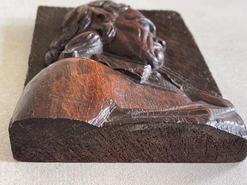 AN ANTIQUE OAK CARVING OLIVER CROMWELL - ADDITIONAL PHOTO 4