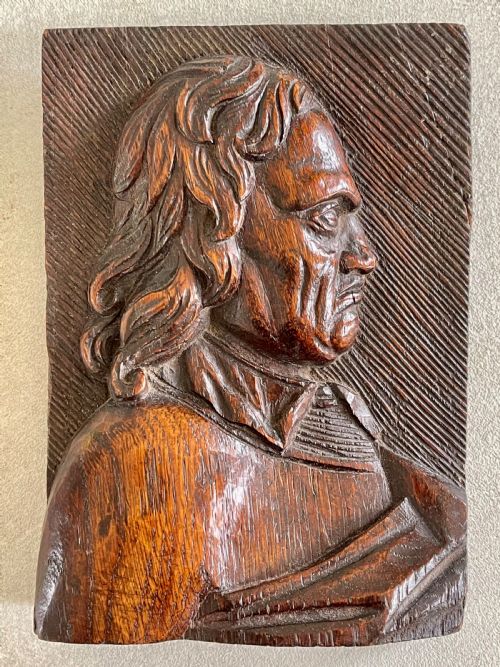 AN ANTIQUE OAK CARVING OLIVER CROMWELL - ADDITIONAL PHOTO 5