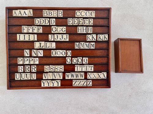 AN UNUSUAL ANTIQUE ALPHABET SLOPE BONE ALPHABET LETTERS