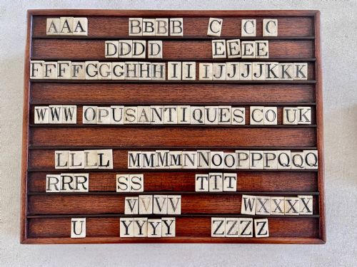 AN UNUSUAL ANTIQUE ALPHABET SLOPE BONE ALPHABET LETTERS - ADDITIONAL PHOTO 4