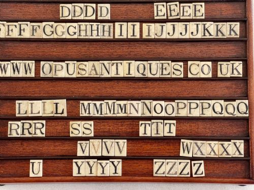 AN UNUSUAL ANTIQUE ALPHABET SLOPE BONE ALPHABET LETTERS - ADDITIONAL PHOTO 11