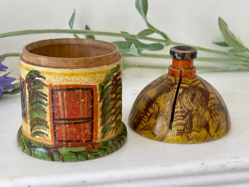AN ANTIQUE PAINTED COTTAGE MONEY BOX - ADDITIONAL PHOTO 1