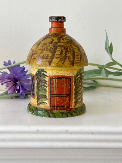 AN ANTIQUE PAINTED COTTAGE MONEY BOX - ADDITIONAL PHOTO 3
