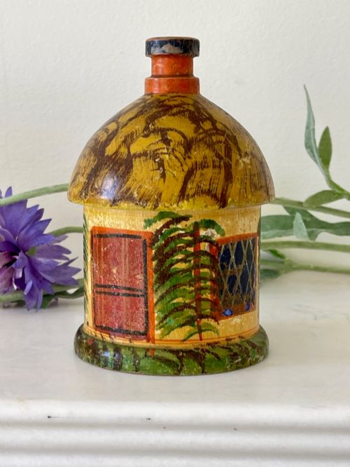 AN ANTIQUE PAINTED COTTAGE MONEY BOX - ADDITIONAL PHOTO 5