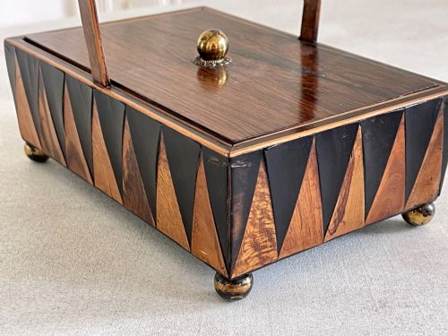 AN ANTIQUE VAN DYKE DECORATED BOXBASKET SPECIMEN WOODS - ADDITIONAL PHOTO 1