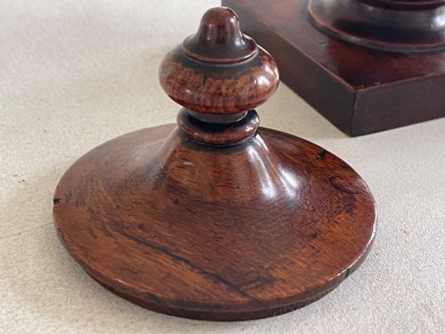 A YORKSHIRE ANTIQUE TREEN TOBACCO JAR COMPLETE TRADE AND MAKERS LABEL - ADDITIONAL PHOTO 2