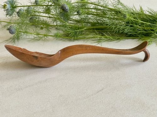 AN ANTIQUE WELSH SPOON WITH HOOK AND INITIALS - ADDITIONAL PHOTO 3