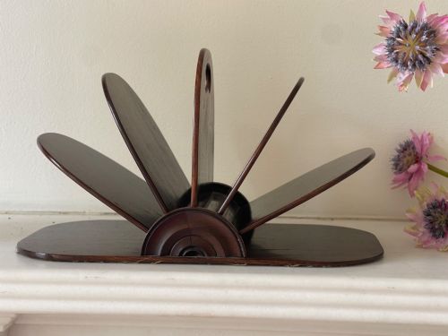 AN ANTIQUE ROSEWOOD REGENCY FAN SHAPED LETTER RACK STATIONERY HOLDER - ADDITIONAL PHOTO 1