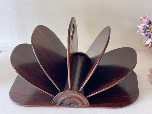 AN ANTIQUE ROSEWOOD REGENCY FAN SHAPED LETTER RACK STATIONERY HOLDER - ADDITIONAL PHOTO 4