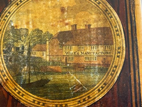 AN ANTIQUE TUNBRIDGE WARE BOX WISE MANUFACTORY LABEL HAND WRITTEN CARDS INSIDE - ADDITIONAL PHOTO 6