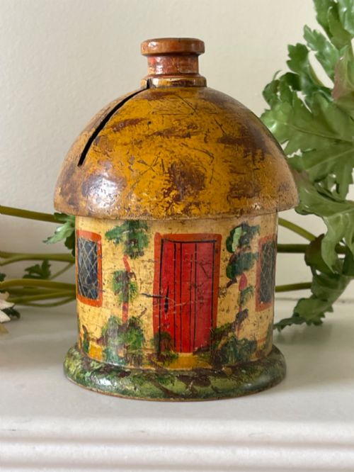 AN ANTIQUE COTTAGE MONEY BOX - ADDITIONAL PHOTO 1