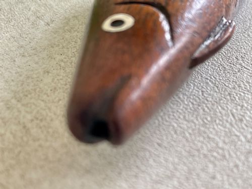 AN ANTIQUE TREEN FISH SHAPED KNITTING SHEATH - ADDITIONAL PHOTO 5