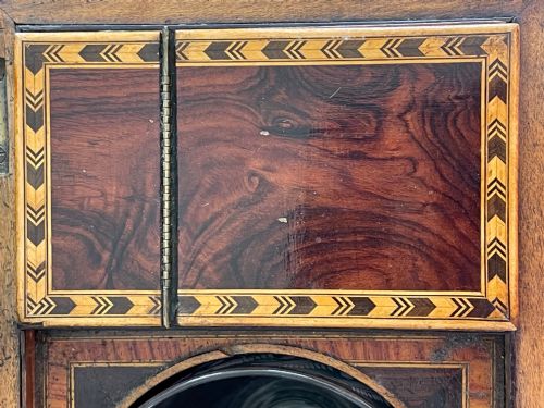 A STRIKING ANTIQUE GEORGIAN TUNBRIDGE WARE TEA CADDY FITTED INTERIOR - ADDITIONAL PHOTO 9