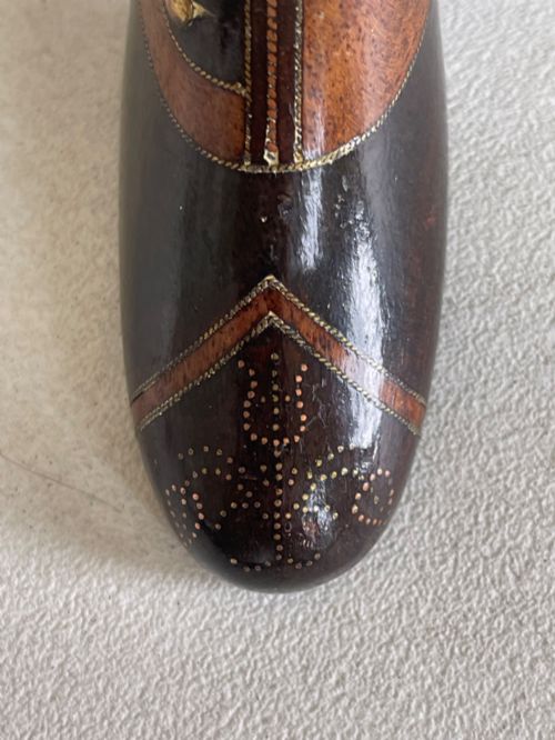 ANTIQUE TREEN SNUFF SHOE DOUBLE OPENING DATED AND BIRDS - ADDITIONAL PHOTO 4