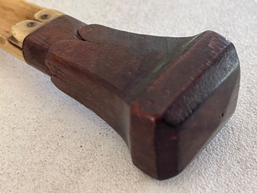 AN ANTIQUE TREEN GEORGIAN APPLE CORER MAHOGANY AND BONE - ADDITIONAL PHOTO 5