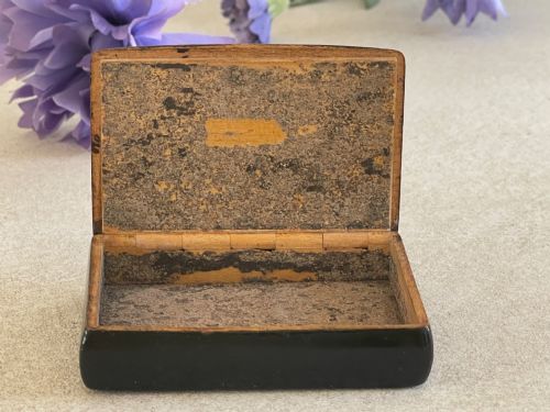 AN ANTIQUE SCOTTISH PINWORM SNUFF BOX HUNTSMEN BY RUSSELL GLASGOW - ADDITIONAL PHOTO 1