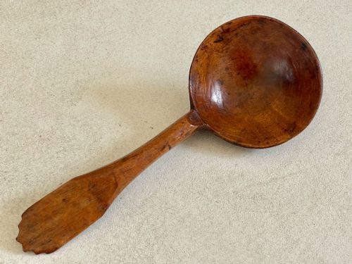 An Antique Treen Ladle - Lovely Colour and Patina