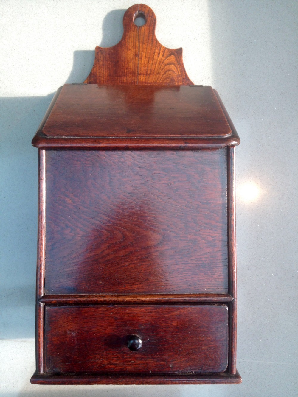 An antique elm wall box