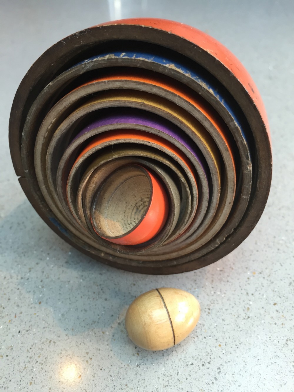 An unusual set of late 19th century Russian Stacking Eggs