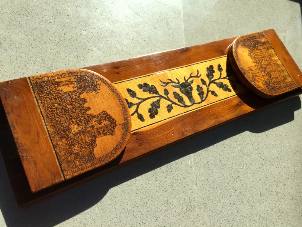 A 19th century Killarney ware  yew wood and sycamore Book Trough