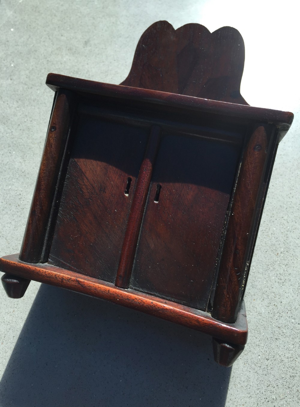 An unusual 19th century mahogany Chiffionier money box