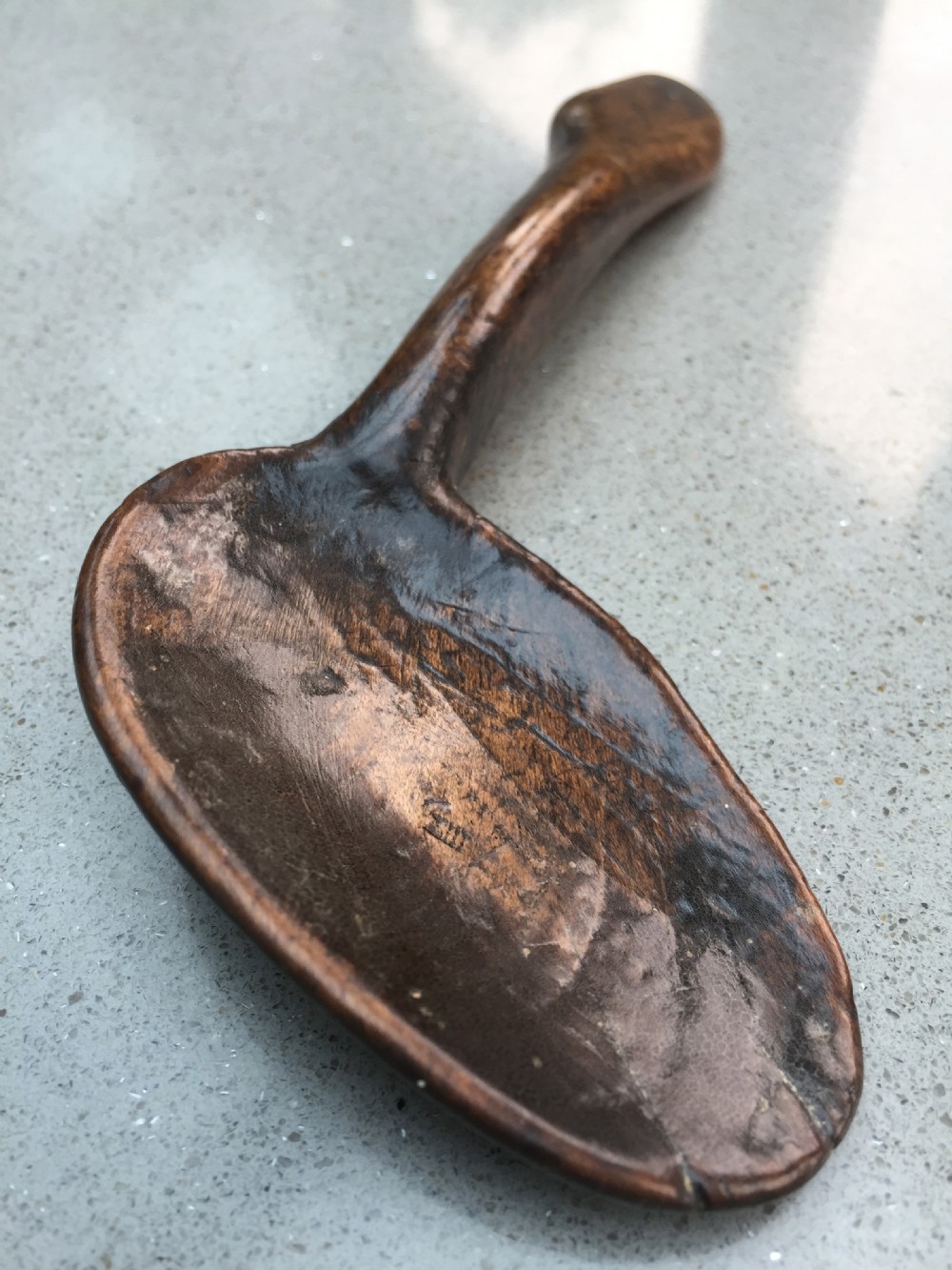 An unusual antique  Fruitwood spoon