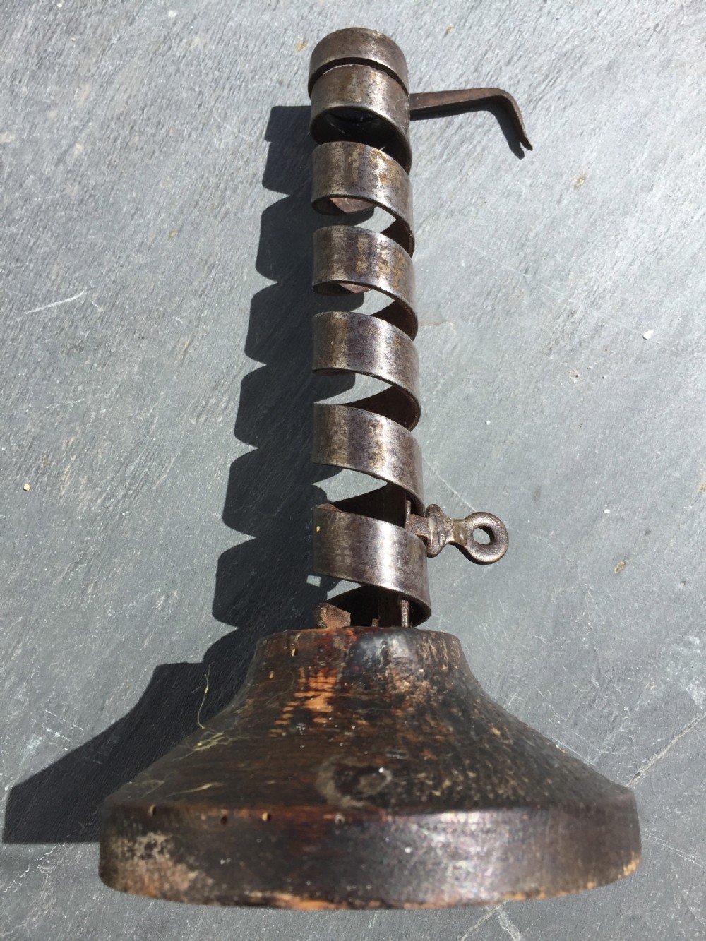 An 18th century spiral candlestick