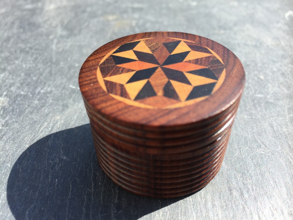 An antique Tunbridgeware counter box