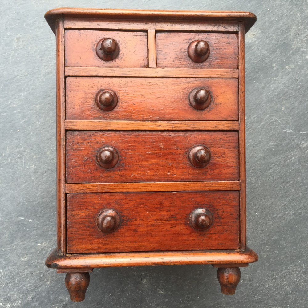 A good small 19th century mahogany apprentice chest of drawers.