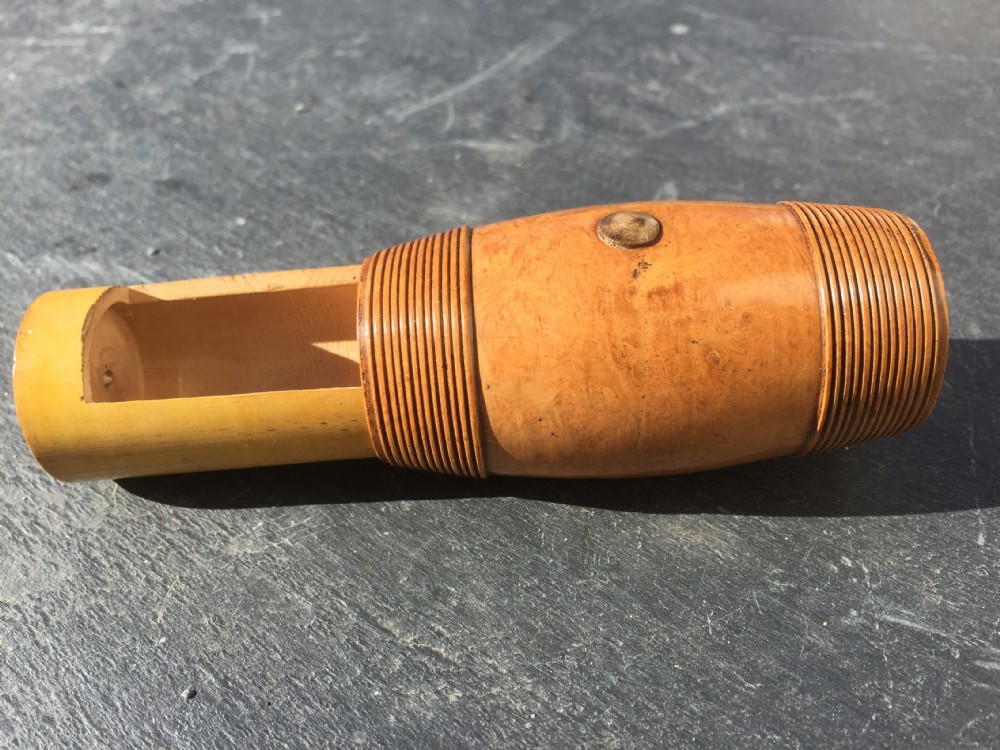 A 19th century trick snuff box in burr box wood