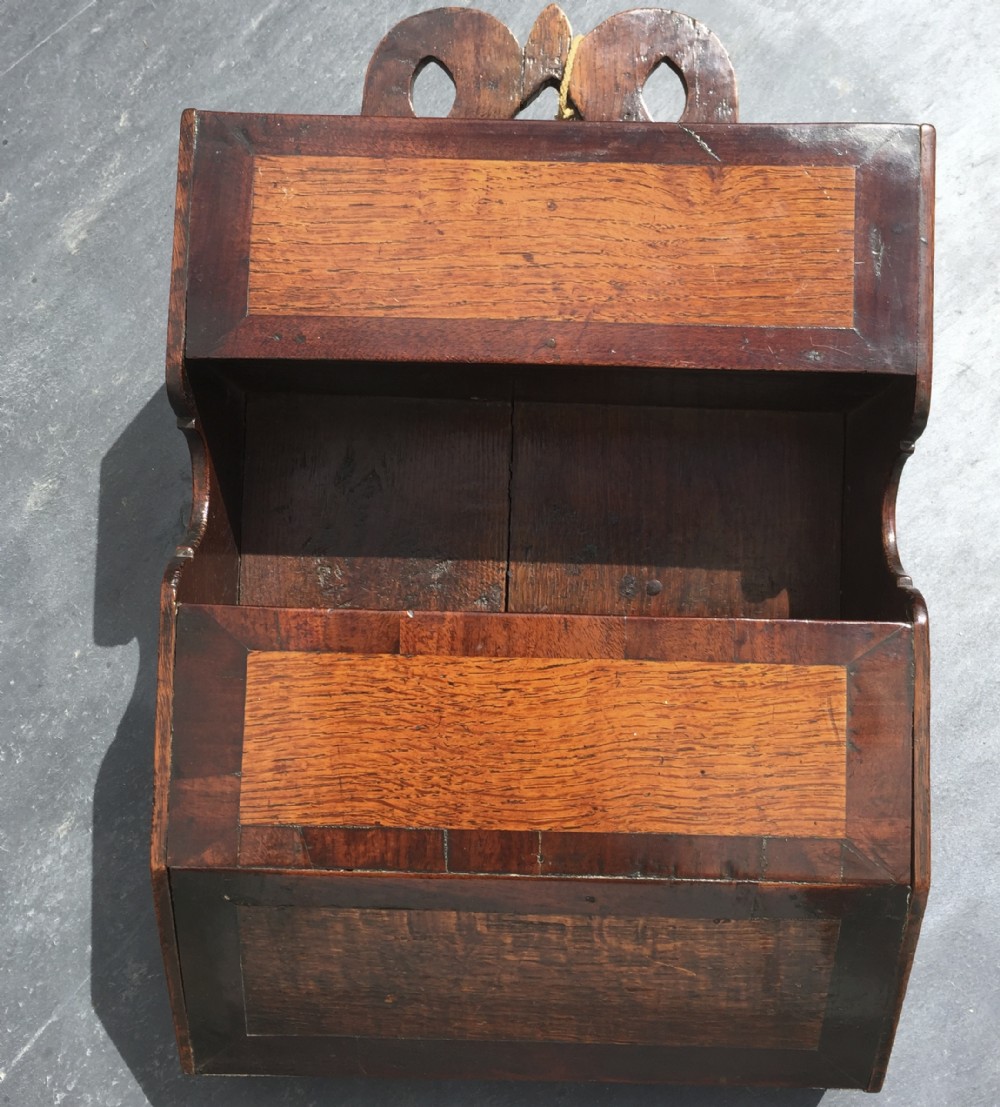 An early 19th century double wall hanging candle box