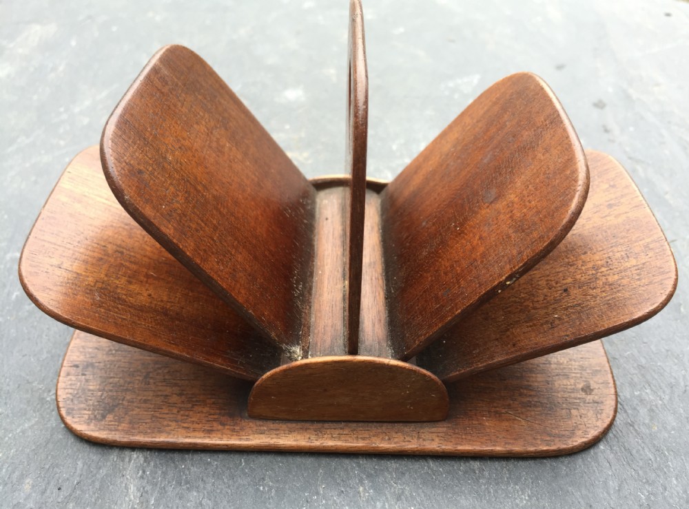 A small 19th century mahogany stationery holder