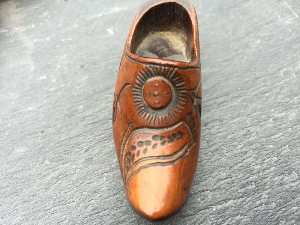 A small 19th century treen shoe