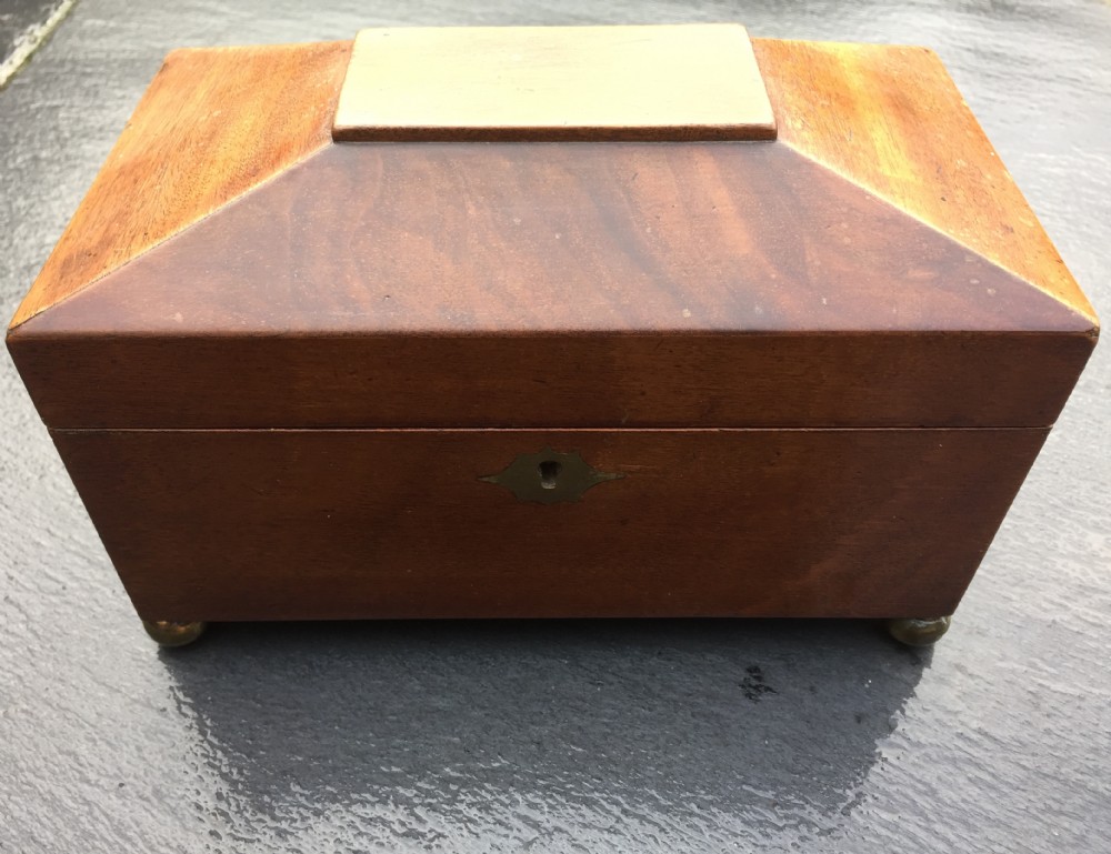 Antique mahogany tea caddy