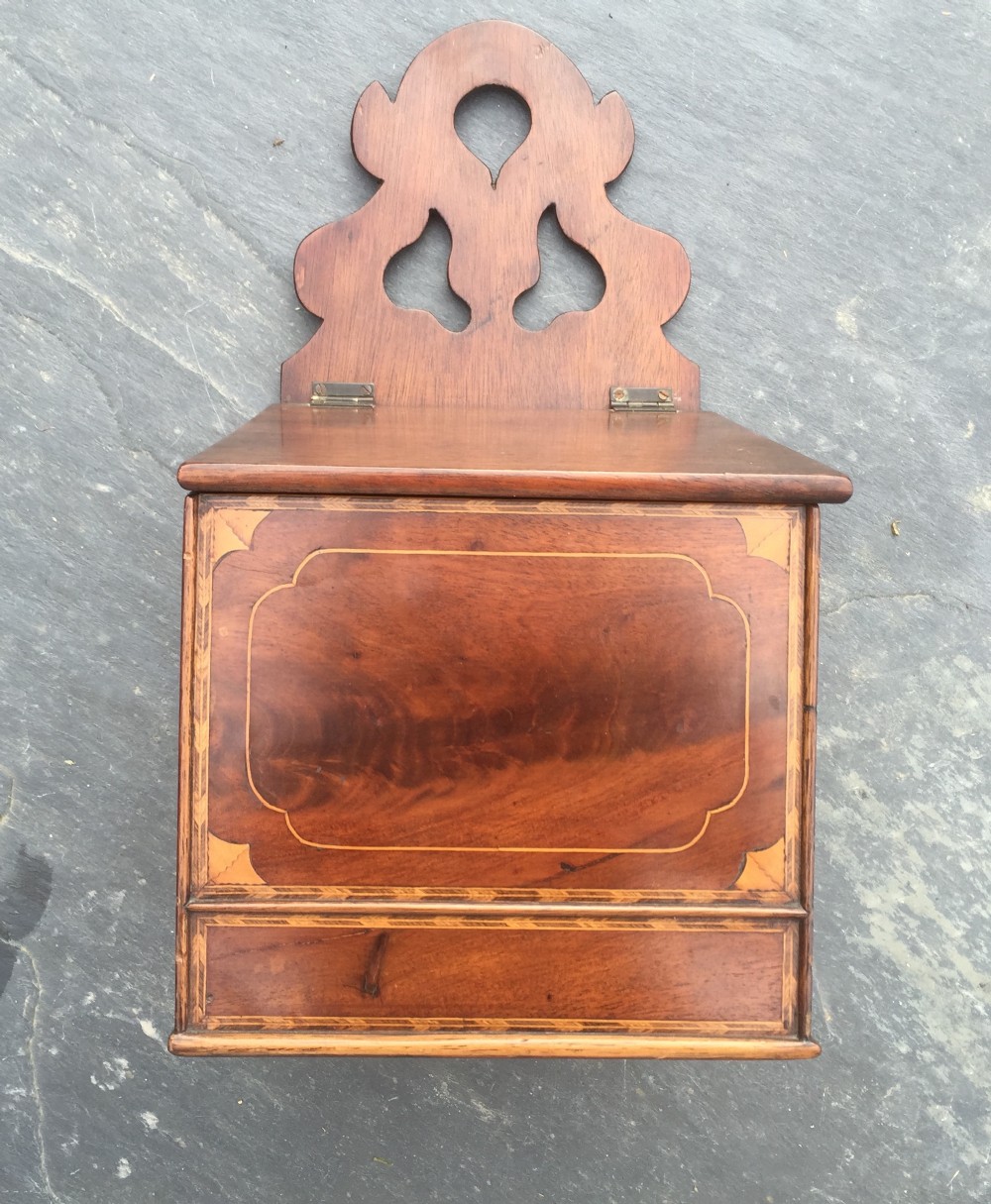 A Georgian Flame Mahogany Candle/`Salt Box
