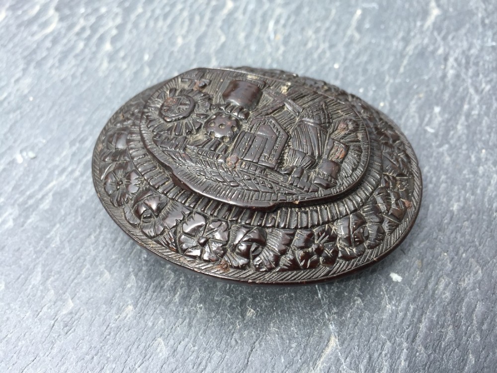 Antique Georgian Carved Snuff Box