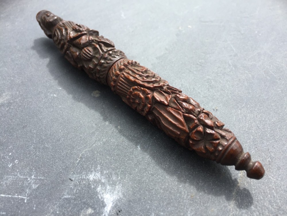 A very nice mid 19th Century coquille nut needlecase 