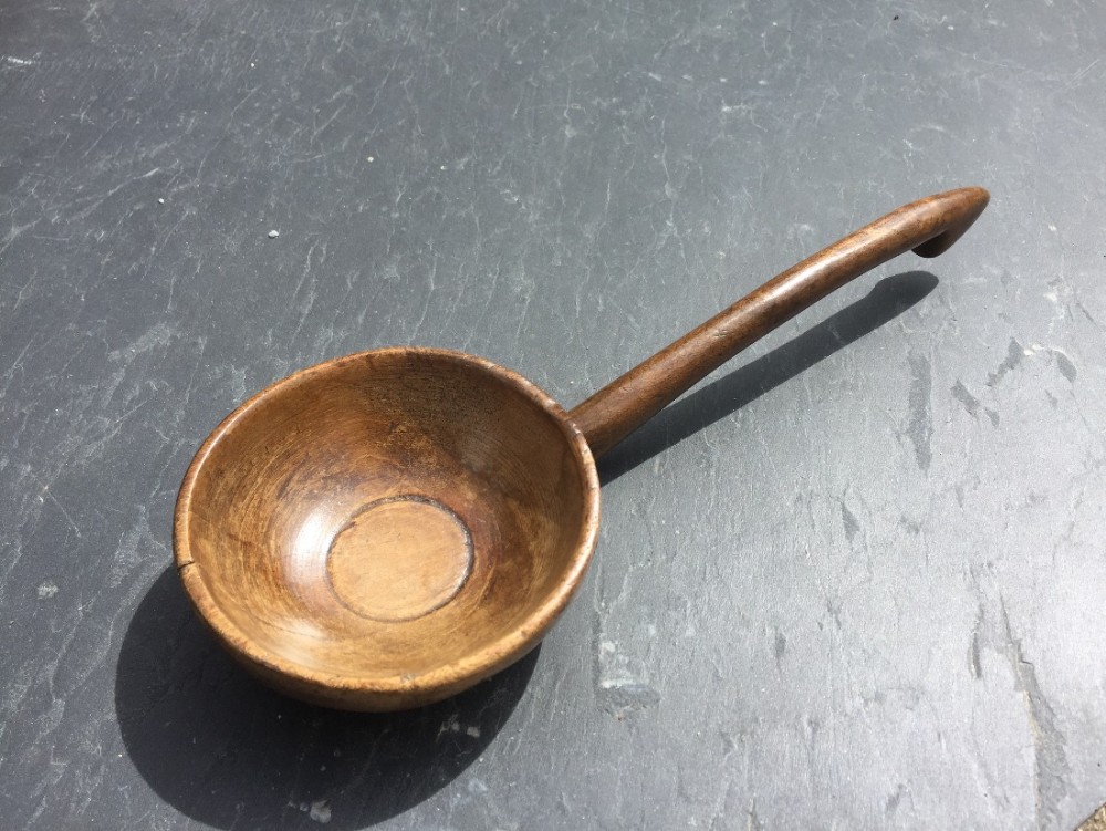 Antique  Treen Sycamore Ladle