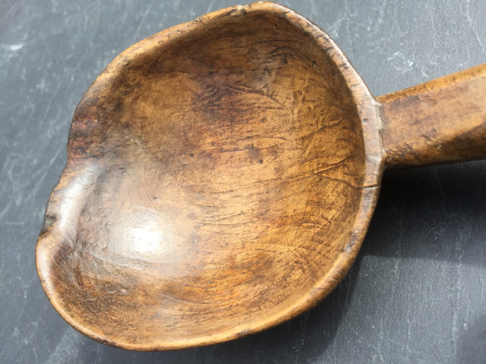 An Antique Treen Sycamore Welsh Ladle
