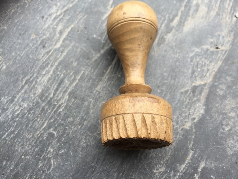 Antique Treen Butter Stamp
