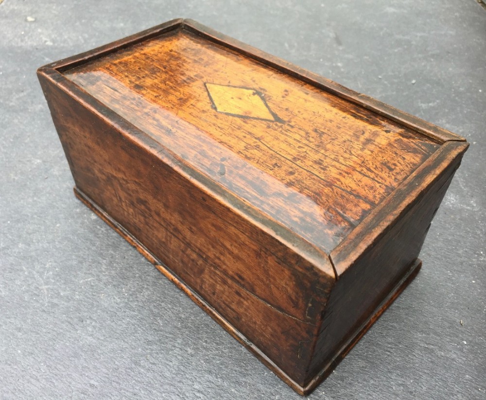 Antique Oak & Holly Wood Tinder Box